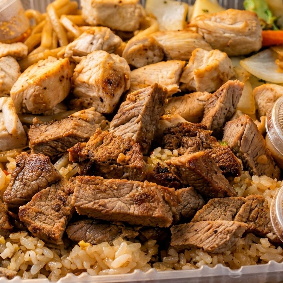NY Steak over Fried Rice