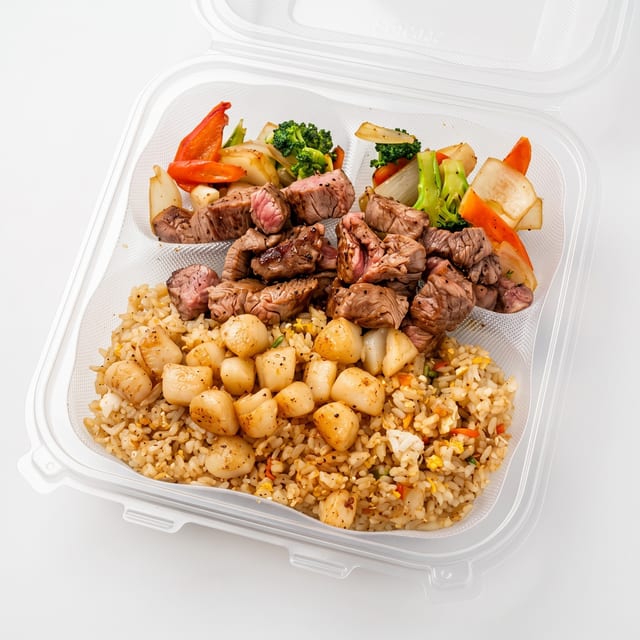 New York Steak & Scallops Entrée.