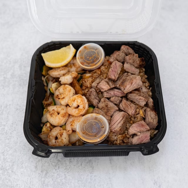 New York Steak & Shrimp Entrée.