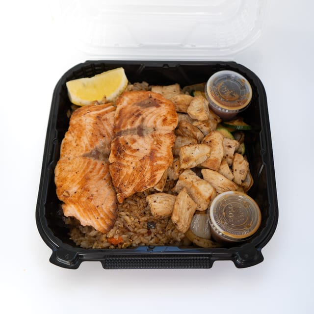 Salmon & Chicken Entrée.