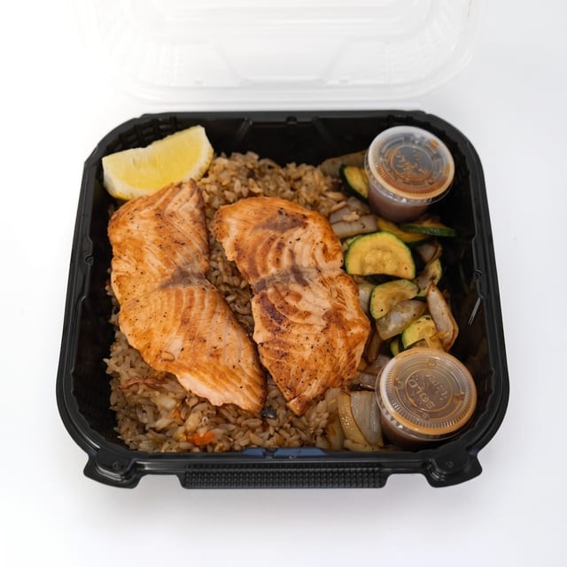 Grilled Atlantic Salmon Entrée.